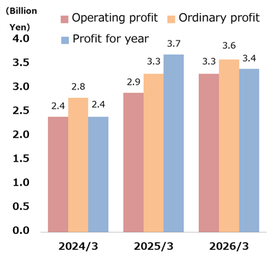 Operating profit, ordinary profit and profit for year