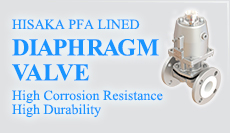 HISAKA PFA LINED DIAPHRAGM VALVE High Corrosion Resistance High Durability