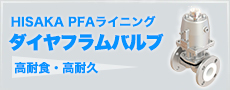 HISAKA PFAライニング ダイヤフラムバルブ 高耐食 高耐久